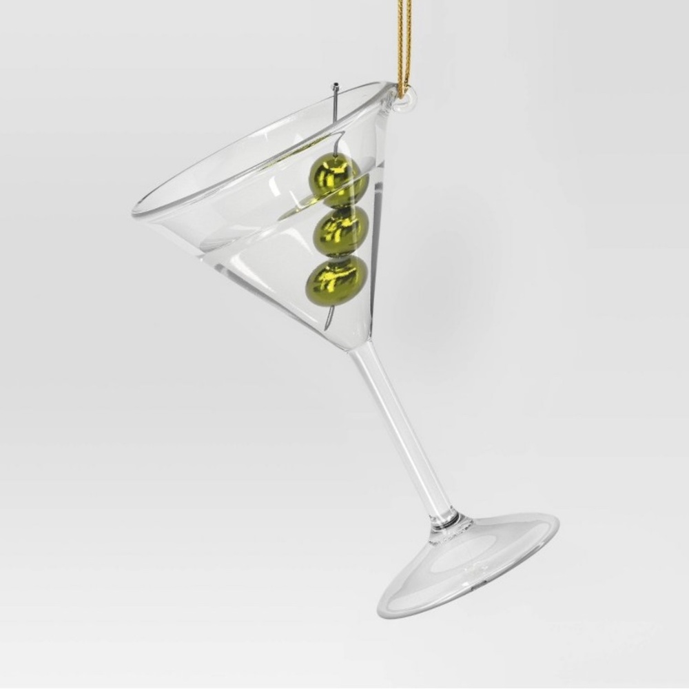 ❤️ GLASS DIRTY MARTINI CHRISTMAS ORNAMENT NEW